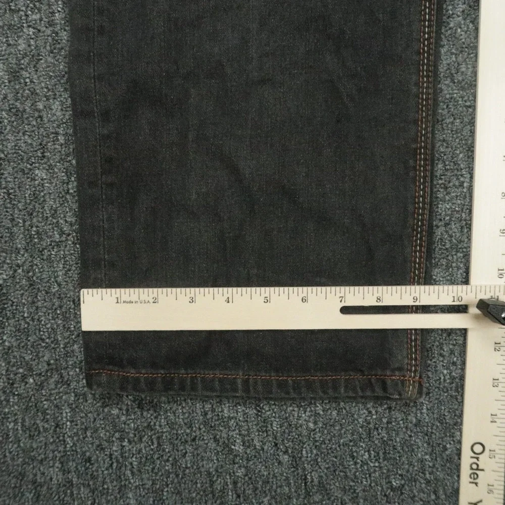 Coogi Jeans Mens 40x34‎ Black Straight Baggy Embroidered Pockets 5 Pocket